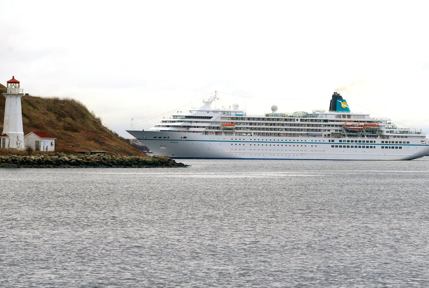 The cruise ship Amadea passes Georges Island in 2015.
(RYAN TAPLIN/Staff)