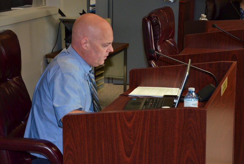 Coun. Jeff Spencer speaks during Kensington Town Council's regular monthly meeting on July 12.