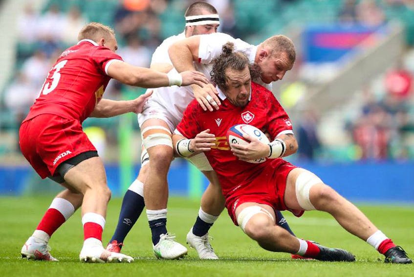  Rugby Union – England v Canada – Twickenham Stadium, London, Britain – July 10, 2021 Canada’s Conor Keys in action.