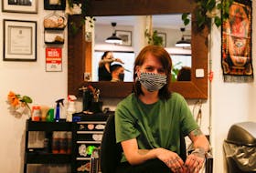 FOR NOUSHIN STORY:
Robyn Ingraham says she was asked to drop out of the race for Dartmouth South by the Liberal party...she is seen in between customers at her day job, at Devoted Barbers in Dartmouth Thursday July 22, 2021.

TIM KROCHAK PHOTO
