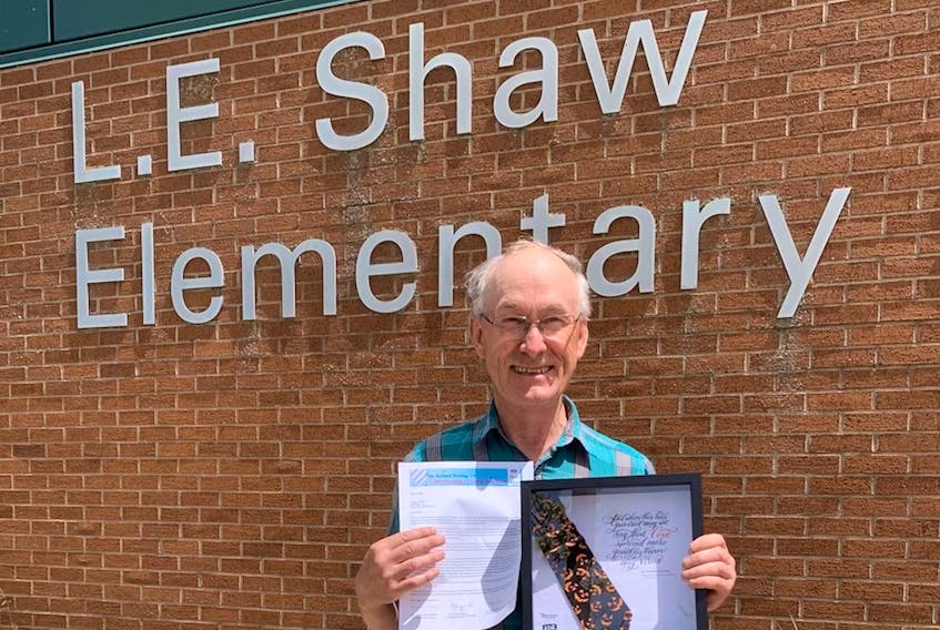 Wayne Ettinger is the custodian at L.E. Shaw Elementary School in Avonport, N.S. Last May, he was awarded the Dr. Robert Strang Community Hero Award for his work at the school during the pandemic. Contributed 