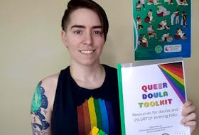 Clark MacIntosh, queer doula coordinator with Wellness Within, created the toolkit in collaboration with Nicole Marcoux, and Jordan Roberts. The group received input from medical professions, birthing queer folks, and those who supported them at birth. - contributed by MacIntosh