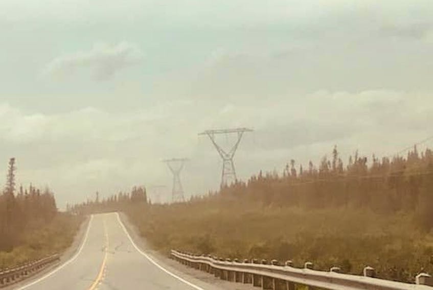 This photo, taken on July 25, shows the dust in the air near Wabush and Labrador City. Residents are concerned that the dust, which comes from nearby mining projects, could have adverse health impacts.