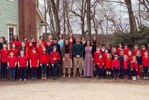 Students and staff of the Booker School in Port Williams posed for a photo in April. 