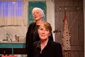 Kathleen Sheehy and Christy MacRae-Ziss in “Outside Mullingar,” Theatre Baddeck’s latest production running until Aug. 7. CONTRIBUTED