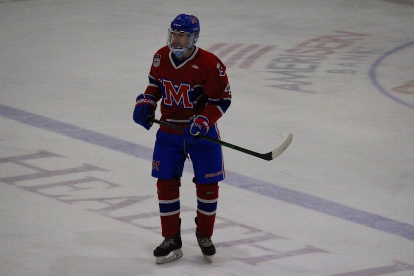 Defenceman Matthew McQuaid of Charlottetown played with the Mount Saint Charles Academy in Rhode Island during the 2020-21 season. McQuaid is hoping to crack a roster spot with the Charlottetown Islanders for the 2021-22 Quebec Major Junior Hockey League (QMJHL) campaign.