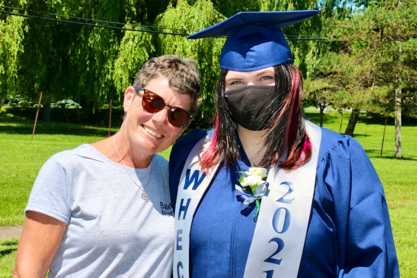 Susan Lawrence was all smiles when her youngest daughter, Ava Morin, received her high school diploma.  - Carole Morris-Underhill