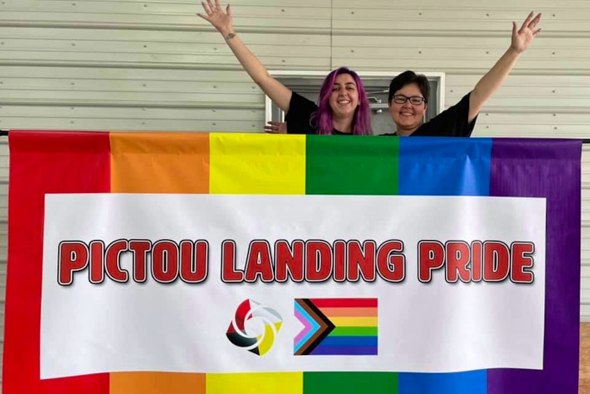 Kelsey Benoit, left, and Autta Sylliboy co-ordinated the first Pictou Landing Pride celebration on June 30, making the First Nation community the second in Nova Scotia to hold Pride events. CONTRIBUTED - Ardelle Reynolds