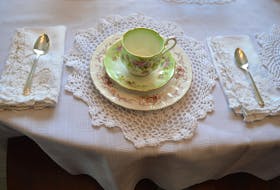 A Royal Albert tea cup among the pieces of vintage china on a table Donna Copper has at her home in Whitney Pier for her new business, ‘Elegant Afternoon Tea.’ Cooper has had a love of china since a child. Sharon Montgomery-Dupe/Cape Breton Post


