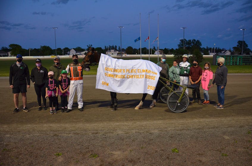 Time To Dance has drawn the rail for the 53rd running of the Governor’s Plate, presented by Summerside Chrysler Dodge, at Red Shores at Summerside Raceway on Saturday, July 10. Time To Dance won the first of two $5,000 elimination races in 1:52.3 on Monday, July 5.
