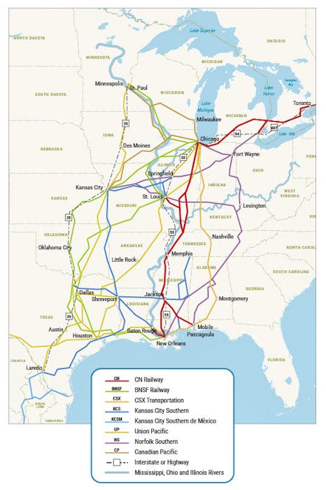 This graphic shows the reach of the merged rail lines. - Contributed