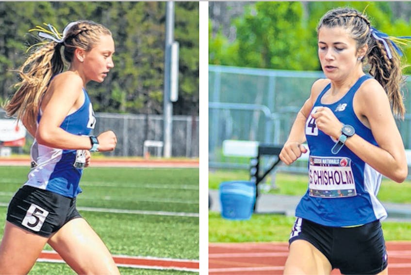 Mairin Canning, left, and Siona Chisholm are high-level cross-country/track and field athletes who will attend St. F.X. University in the fall. The teenagers have been running together since elementary school, and during the past two years, have been the top two cross-country high school runners in the province.