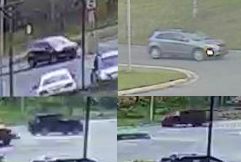The Royal Newfoundland Constabulary is asking for the public's help in identifying these four vehicles, seen in a Waterford Hospital parking lot on May 29 and May 30, in connection with the alleged homicide of 68-year-old Michael King.