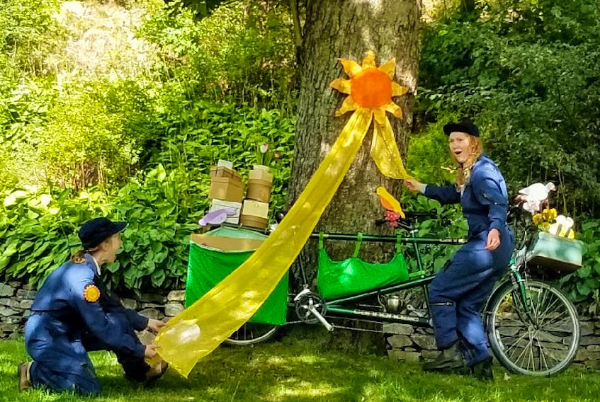 Gale Force Theatre’s Franziska Glen and Lily Falk bring their play for young audiences, A Tale on Two Wheels, to parks around Halifax starting on Friday. Performances are free and all families are welcome to attend.