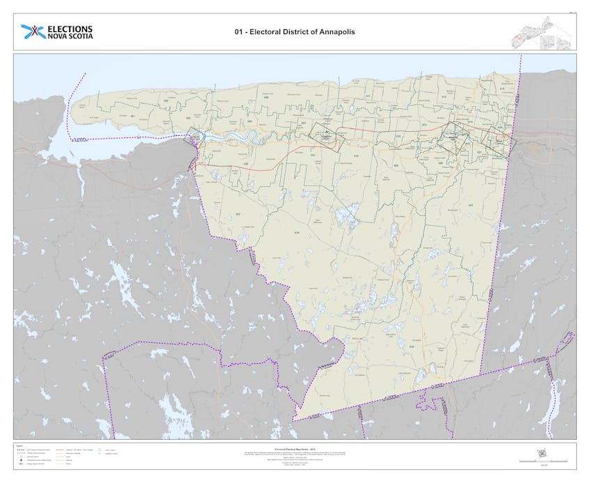 The Nova Scotia riding of Annapolis. - Elections Nova Scotia graphic