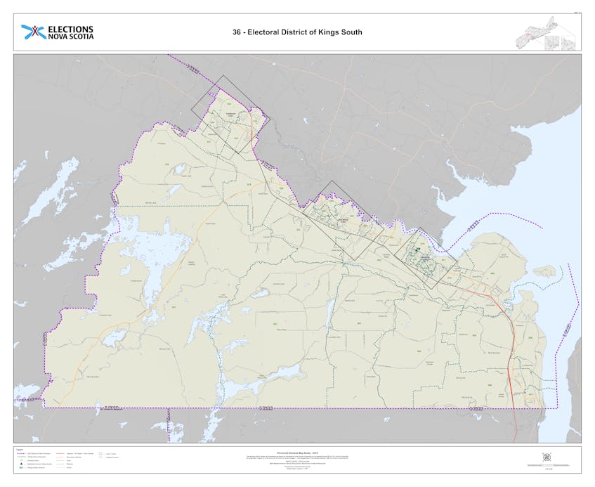 The Nova Scotia riding of Kings South. - Elections Nova Scotia graphic