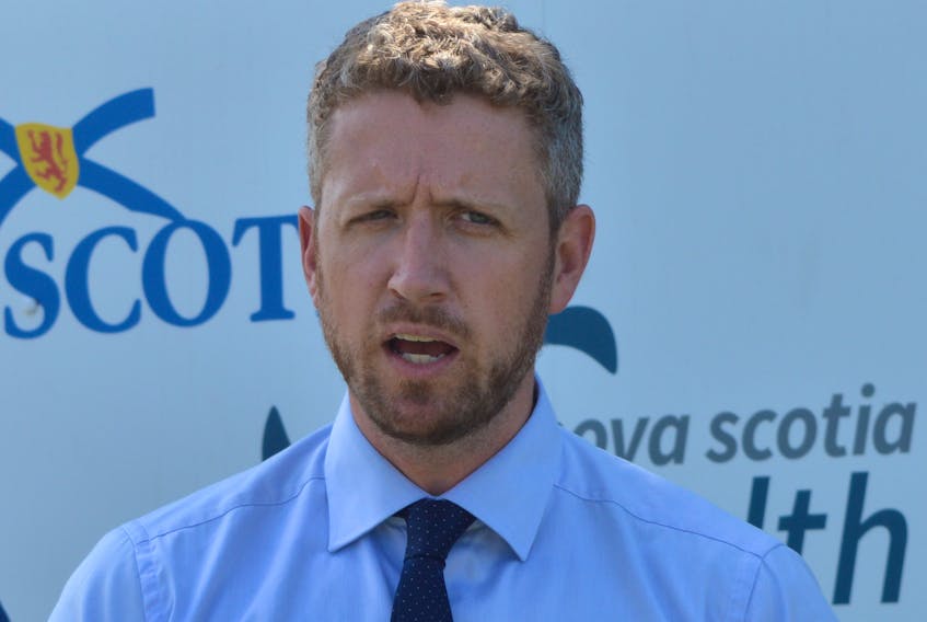 Liberal Leader Iain Rankin announces the Liberals will pay for a new PET/CT scan at the Cape Breton Regional Hospital's new cancer care centre. — IAN NATHANSON/CAPE BRETON POST