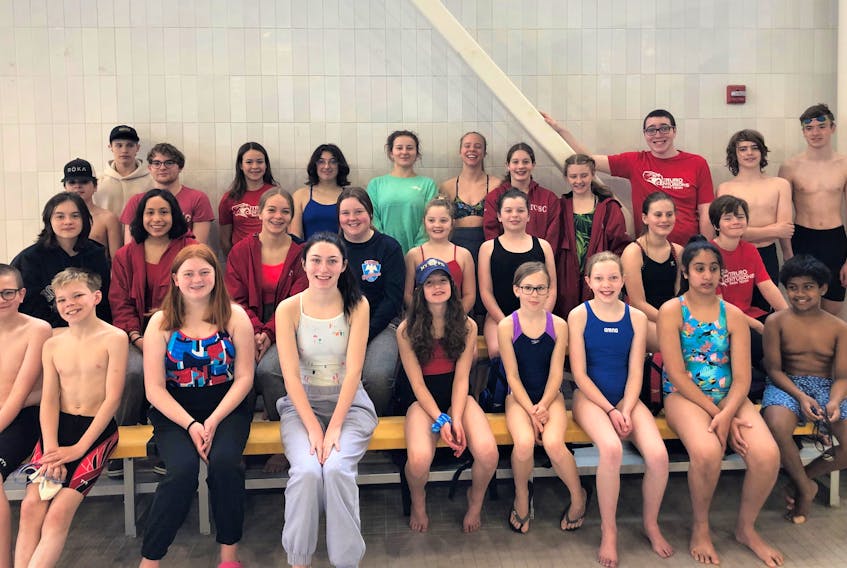 Members of the Truro Centurions Swim Club are pictured as a group during an April virtual swim meet – before COVID third-wave restrictions.