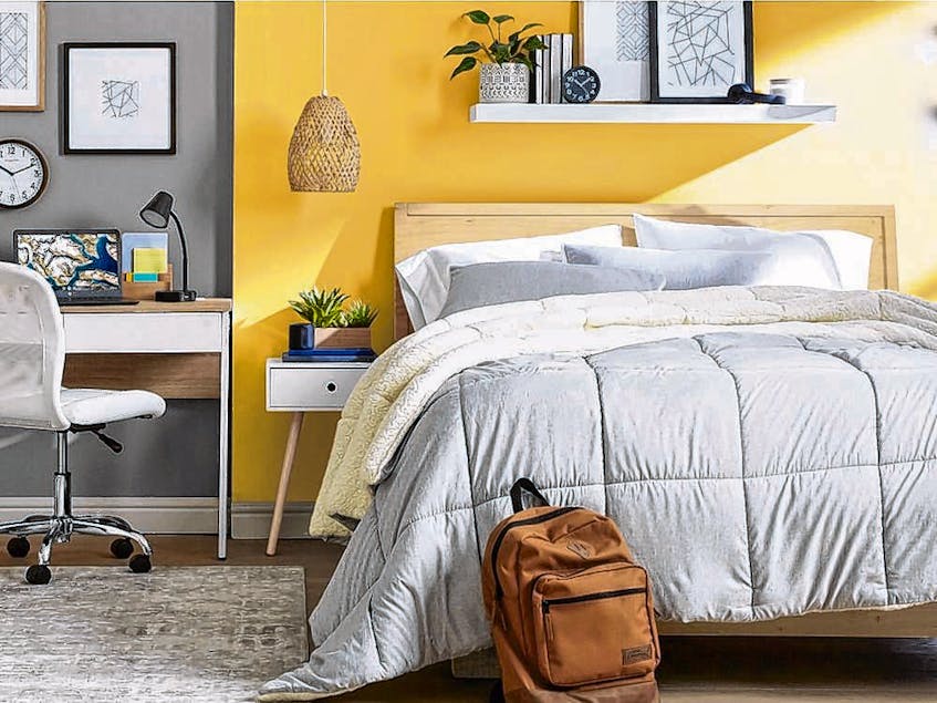 Cosy sherpa and microfibre quilting makes the perfect easy-care bed to snuggle into after a day of studying. Two-piece Sherpa reversible comforter set, $49, Walmart.ca. - Saltwire network