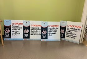 These lawn signs with messages regarding concerns facing the long-term care sector are part of the Nursing Homes of Nova Scotia Association’s It’s Our Turn campaign. CONTRIBUTED