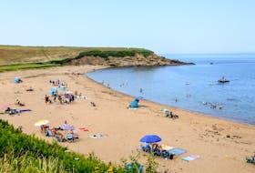 Beach-goers enjoy the warm weather on Saturday afternoon at Whale Cove Beach in Margaree, N.S. JESSICA SMITH/CAPE BRETON POST