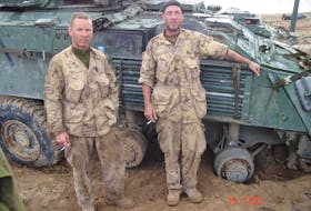 Sgt. Vaughn Igraham of Burgeo N.L. and Cpl. Christopher Reid are shown together in Afghanistan. The pair served in the same battalion and died on the same day, Aug 3, 2006.
