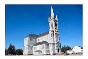 The Église Sainte-Marie church has had a presence in Church Point, Digby County, since the early 1900s but the future of the structure is in doubt. TINA COMEAU • TRICOUNTY VANGUARD