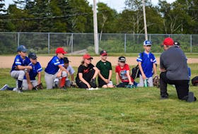 Members of the Sydney Sooners under-11 ‘AA’ team are shown listening to coach George Long, right, during a practice at Vince Muise Memorial Field in Sydney River on Wednesday. The team will compete in the Nova Scotia provincial championship tournament this weekend in Bridgewater. JEREMY FRASER/CAPE BRETON POST.