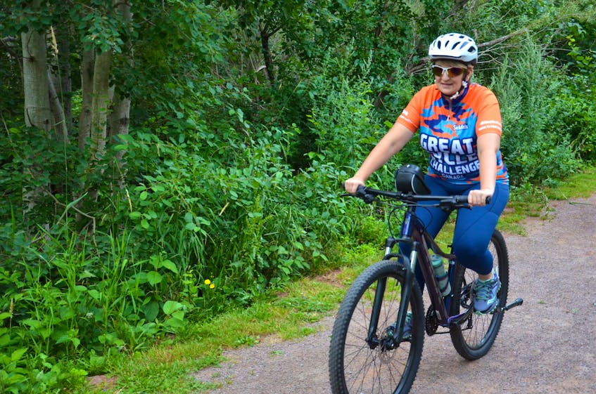 As of late July, Jolline Richard of Summerside held the No. 1 fundraising position in Canada for the Great Cycle Challenge Canada for the Sick Kids Foundation. Richard and her husband, Marcel Richard, are working towards reaching their fundraising and cycling goals. - Jason Simmonds