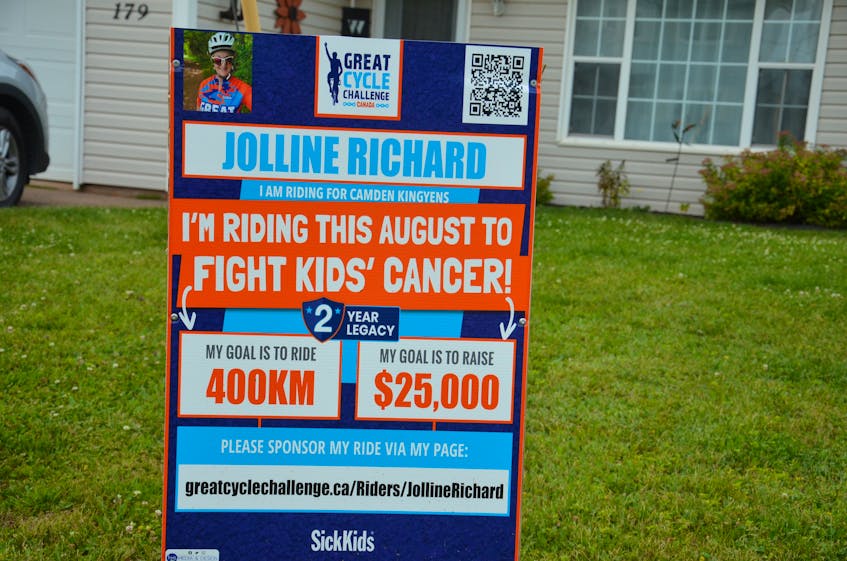 This sign sits on the front lawn of Jolline and Marcel Richard’s house in Summerside. 