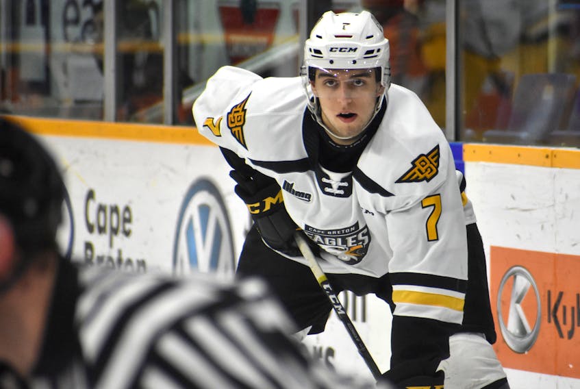 Former Cape Breton Eagle defenceman Adam McCormick has been invited to attend the Vegas Golden Knights rookie camp next month. McCormick played last season with the Acadie-Bathurst Titan. JEREMY FRASER/CAPE BRETON POST.
