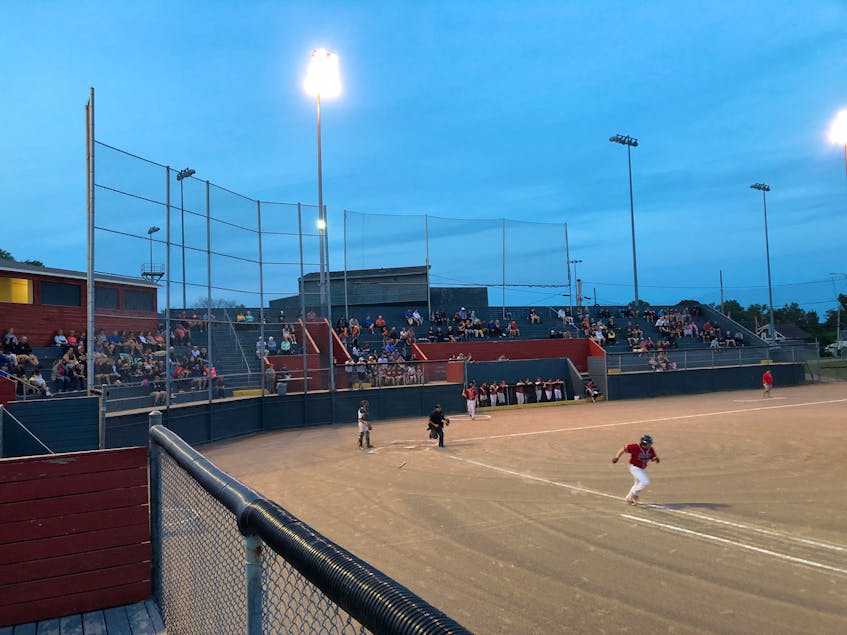 Game 1 in the best-of-five Island Junior 22-Under Baseball League final series attracted another big crowd to Queen Elizabeth Park’s Legends Field on Aug. 22. The Capital District Islanders defeated the host Summerside Toombs and MacDougall CPA Chevys 4-2. - Jason Simmonds