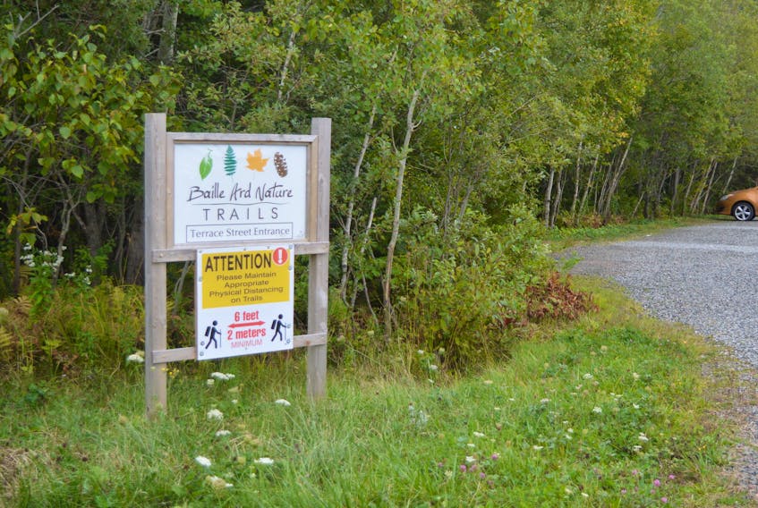 A flood mitigation project along the Baille Ard trail is causing controversy, particularly around the construction of berms. DAVID JALA/CAPE BRETON POST FILE