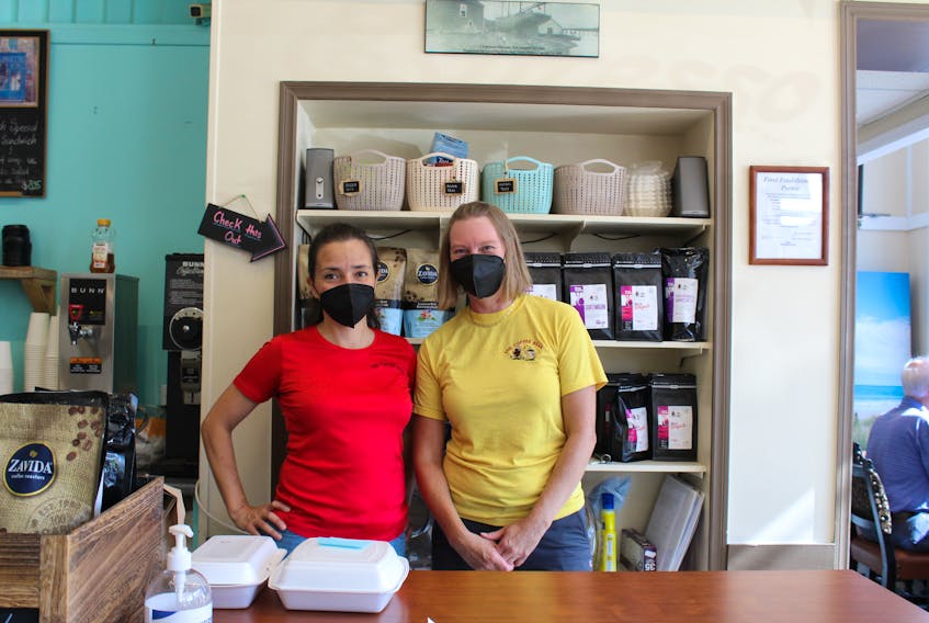 ​​Analu MacEachern (left) and Antje Hoare (right) of The Coffee Bean in New Glasgow. 