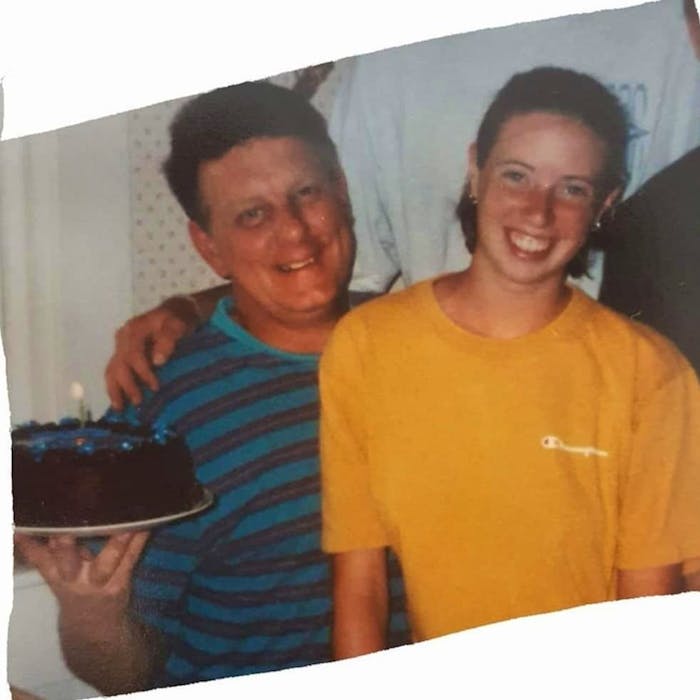 Phillip Thornton and his daughter, Amy, at a birthday party. His son, Paul, murdered his parents in the fall of 1998. - Contributed photo