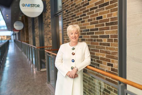 Annette Verschuren, who has spent the past 12 years as chair and chief executive officer of NRStor Inc., is shown in front of company headquarters in Toronto. CONTRIBUTED