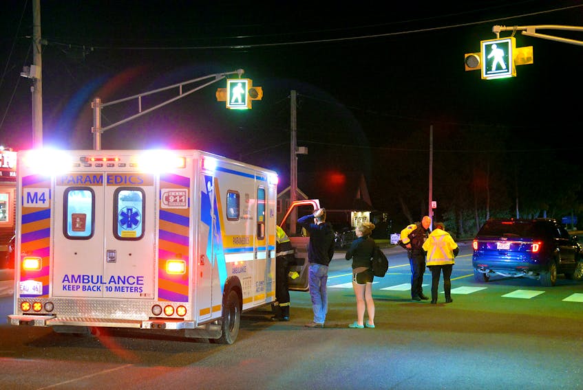 A female youth was hospitalized after being struck by a vehicle in Goulds Sunday night. Keith Gosse/The Telegram