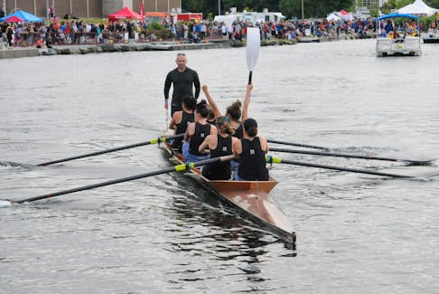 Royal St. John’s Regatta 2019 women’s champions Hyflodraulic Ltd. crew shortly after their victory. After missing out when COVID-19 cancelled the 2020 regatta, the crew will be back to defend their title — with a few personnel changes — at this year’s event. — Telegram file photo