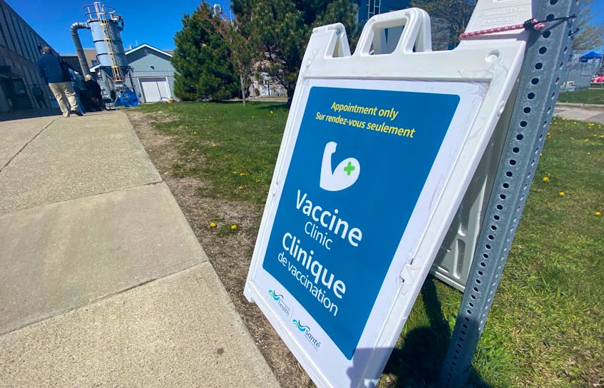 Vaccine clinic at Burridge Campus in Yarmouth. - Tina Comeau photo