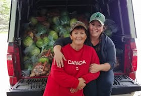 Karen Durfey of Markland, NL, left, continues the family business, Ripple Trail Farm, with her daughter Kayla. Durfey started farming in 1998 when she returned home to work with her father, Bernard Tucker. 