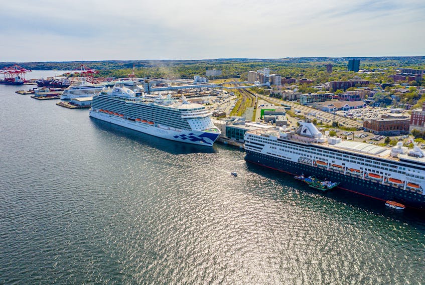 Cruise ships docked on a busy day in Halifax Harbour in 2019. Some destinations are studying the effects the industry has on area residents. Port of Halifax