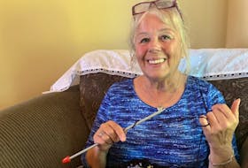 Linda Luker is formerly of Florence but now lives in Sydney Mines. She is thankful she has her knitting to help her through the difficult times.