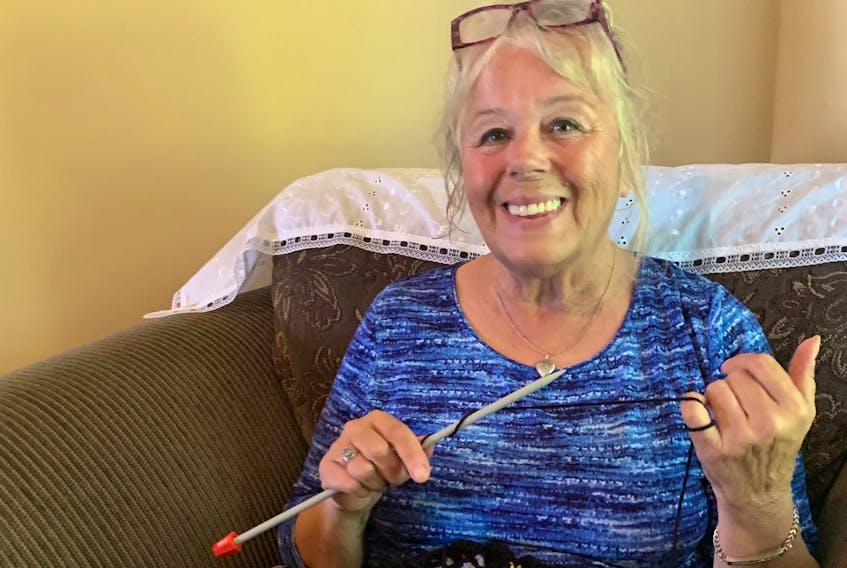 Linda Luker is formerly of Florence but now lives in Sydney Mines. She is thankful she has her knitting to help her through the difficult times.