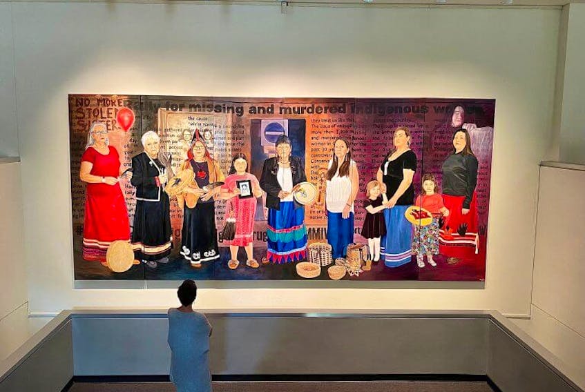 A newly unveiled mural by Bronson Jacque, honours missing and murdered Indigenous women and girls. The art will be in the Confederation Centre of Art Gallery until December.