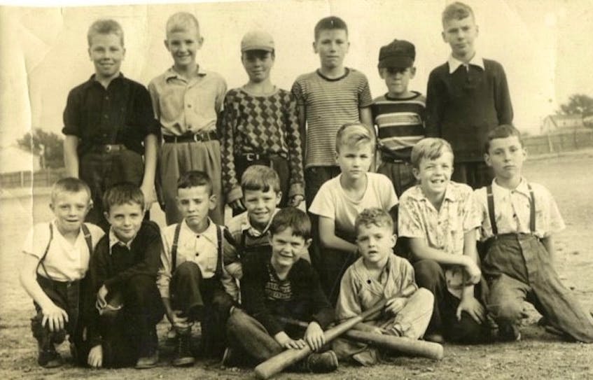The Sydney Mines Braves captured the 1951 Northside Little League championship. It was the first year the association was affiliated with Little League Williamsport, now known as Little League International. From left, front row, Sheldon Jenkins and George (Ace) Baillie; middle row, David Powers, David Snow, Howard Stewart, Gerard Devoe, Roy Steele, Ron Johnston and Gordie Stewart; back row, Wilfred Shaw, Doug Oram, Jim Roberts, Ron MacDougall, George Brown and Stan Stewart. CONTRIBUTED