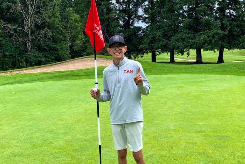 Calgary's Noah Kehler, 14, notched his second hole-in-one of this season during a tournament in Manitoba. The junior golfer also drained an ace in late June at his home course of Lynx Ridge. (Supplied photo)