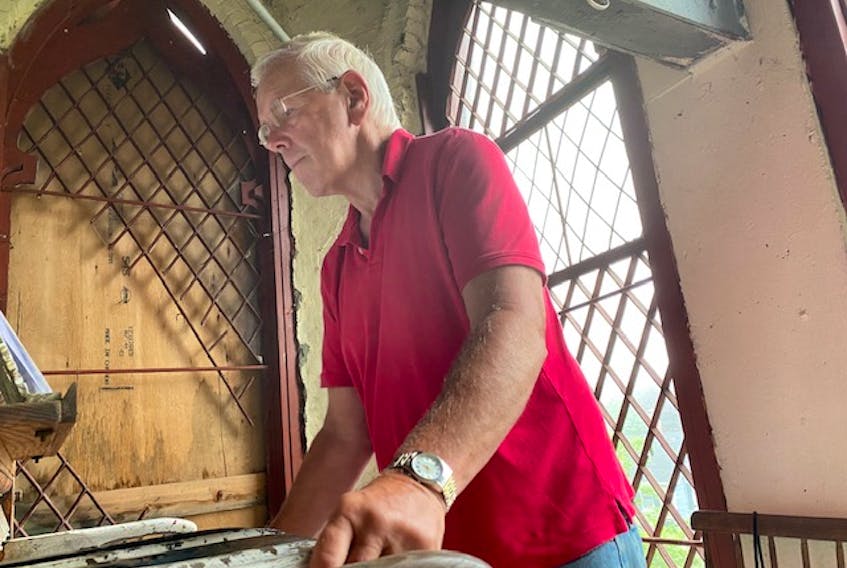 Ron Cox has been carrying on the tradition of playing the bells at Holy Trinity Church on William Street in Yarmouth.
CARLA ALLEN • TRI-COUNTY VANGUARD