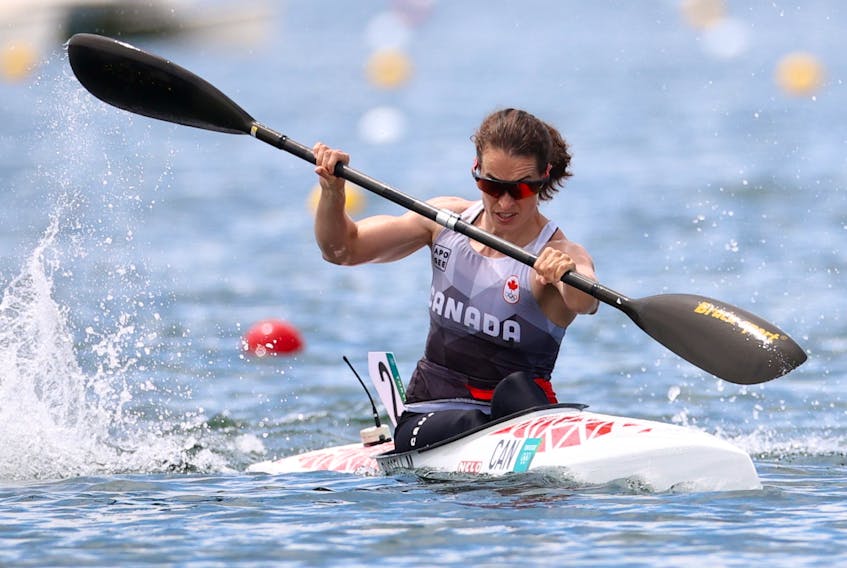 Canada’s Michelle Russell (Fall River)  competes in the semifinals of the women’s K-1 200-metre event at the Tokyo Olympics last month.  Russel was one of 27 Nova Scotia athletes to be named to Canoe Kayak Canada teams on Monday.  REUTERS/Yara Nardi