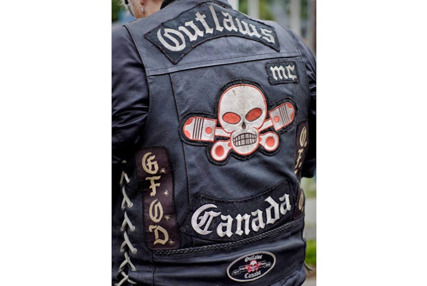 The jacket of a Outlaws Motorcycle Club member. RCMP advise residents to avoid interactions with members and to report any suspicious activity to the RCMP.