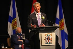 Tim Houston gives his first remarks as the Premier of Nova Scotia, following the swearing-in ceremony for he and his cabinet, at the Halifax Convention Centre on Tuesday, Aug. 31, 2021.

TIM KROCHAK PHOTO